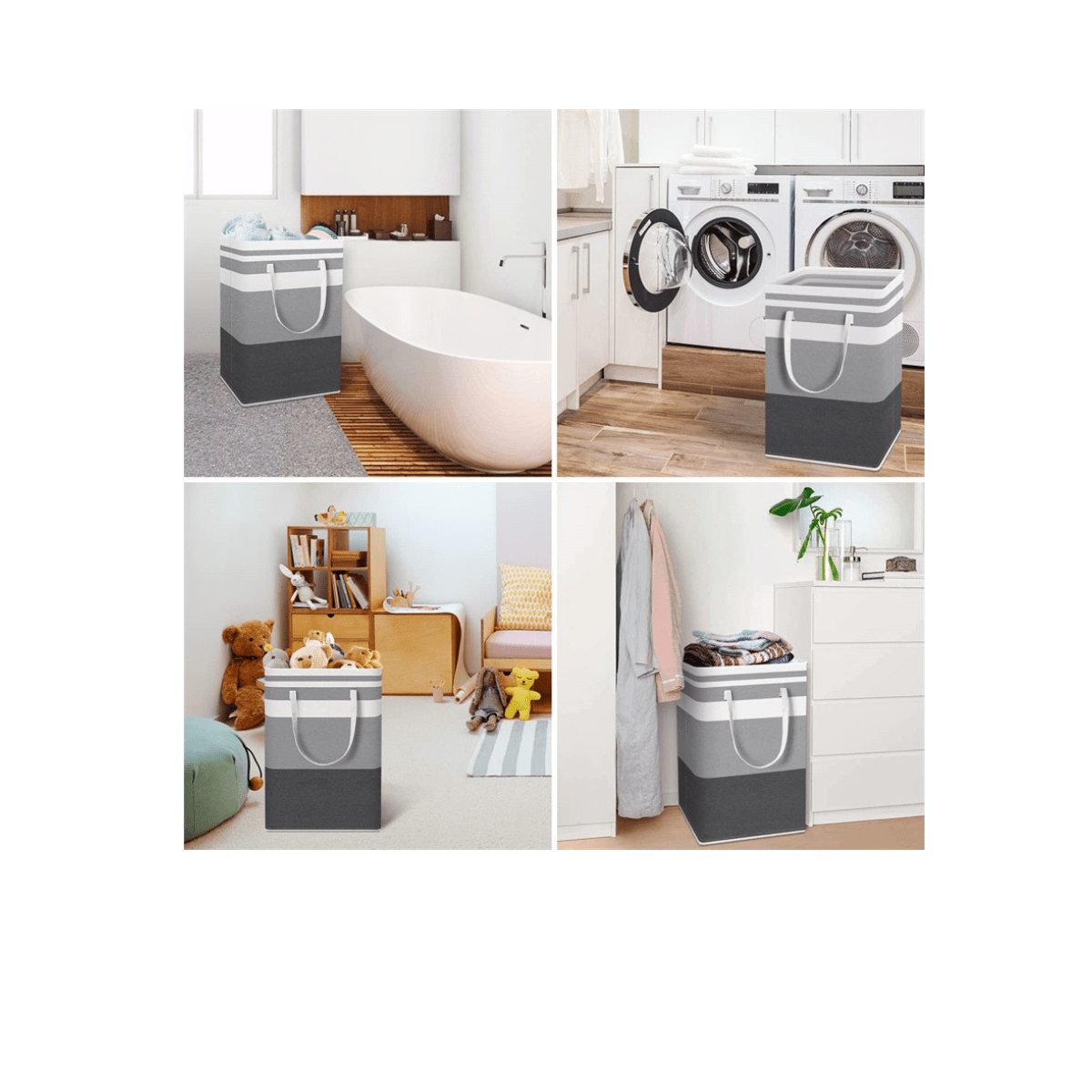 Foldable Laundry Basket - Cotton Linen - Blinkpicks