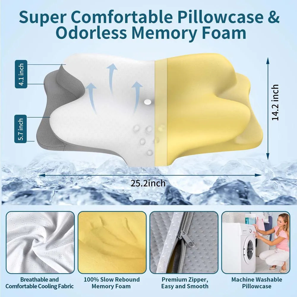 Cervical Neck Pillow Orthopedic Memory Foam 