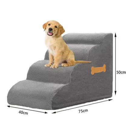 High Density Pet Stairs - Soft Sponge Ramp for Large Dogs & Cats