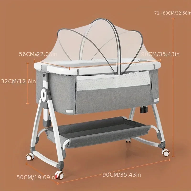 Adjustable Baby Crib: Portable, Foldable, Swinging Cradle