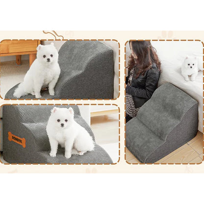 High Density Pet Stairs - Soft Sponge Ramp for Large Dogs & Cats