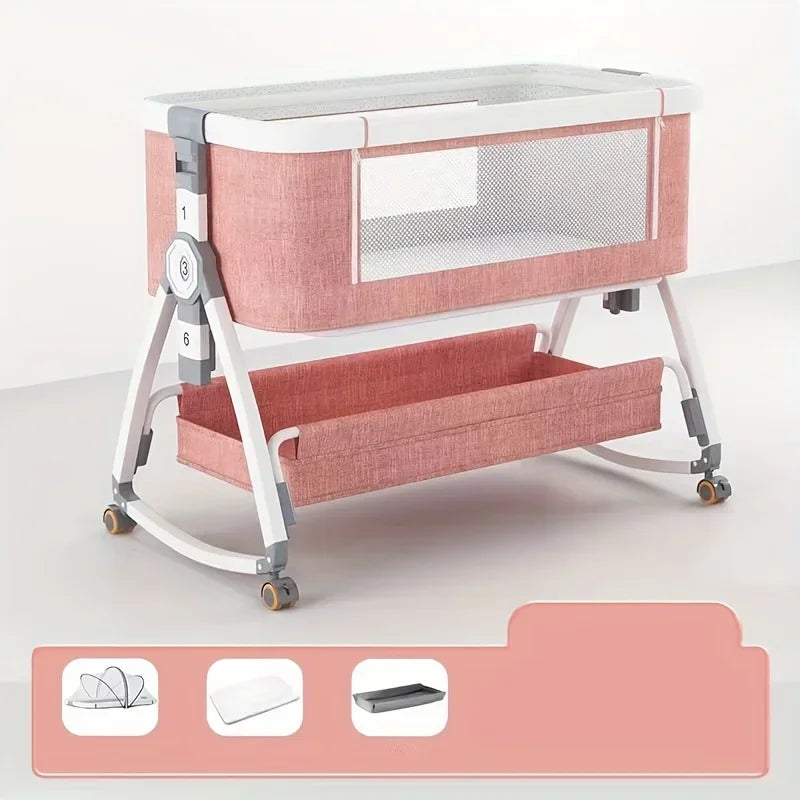 Adjustable Baby Crib: Portable, Foldable, Swinging Cradle