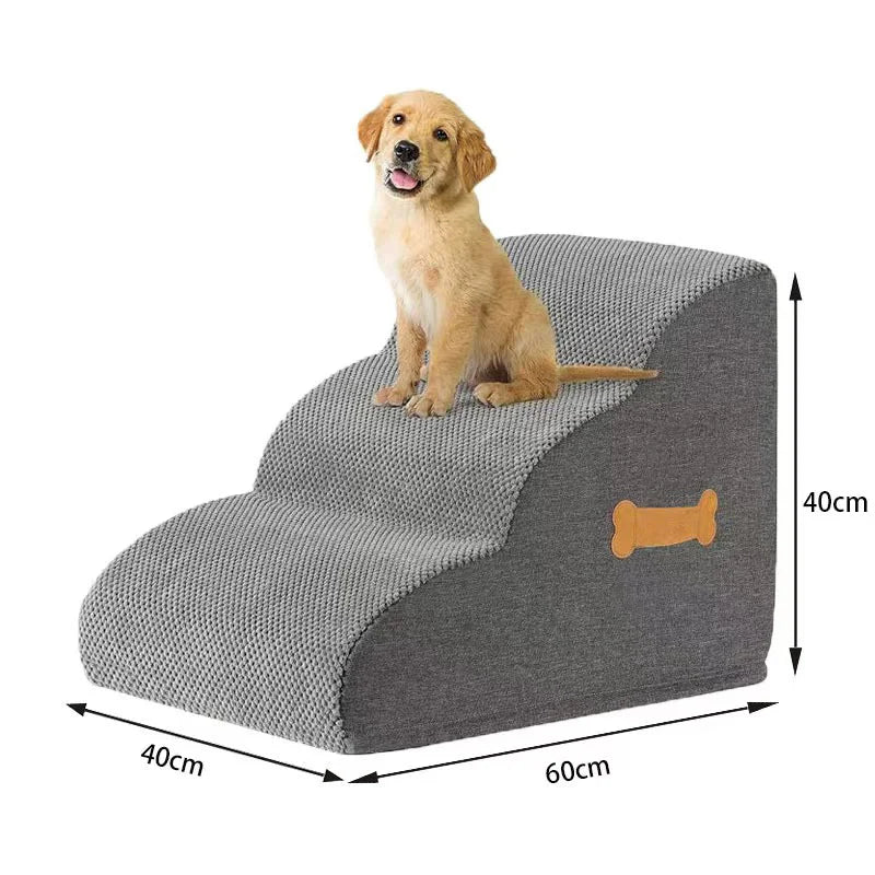 High Density Pet Stairs - Soft Sponge Ramp for Large Dogs & Cats