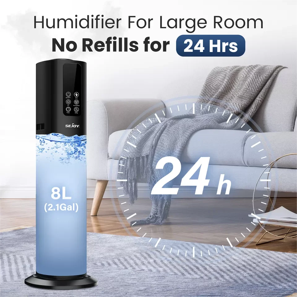 Ultrasonic Humidifier with Remote & Essential Oil Diffuser 9L